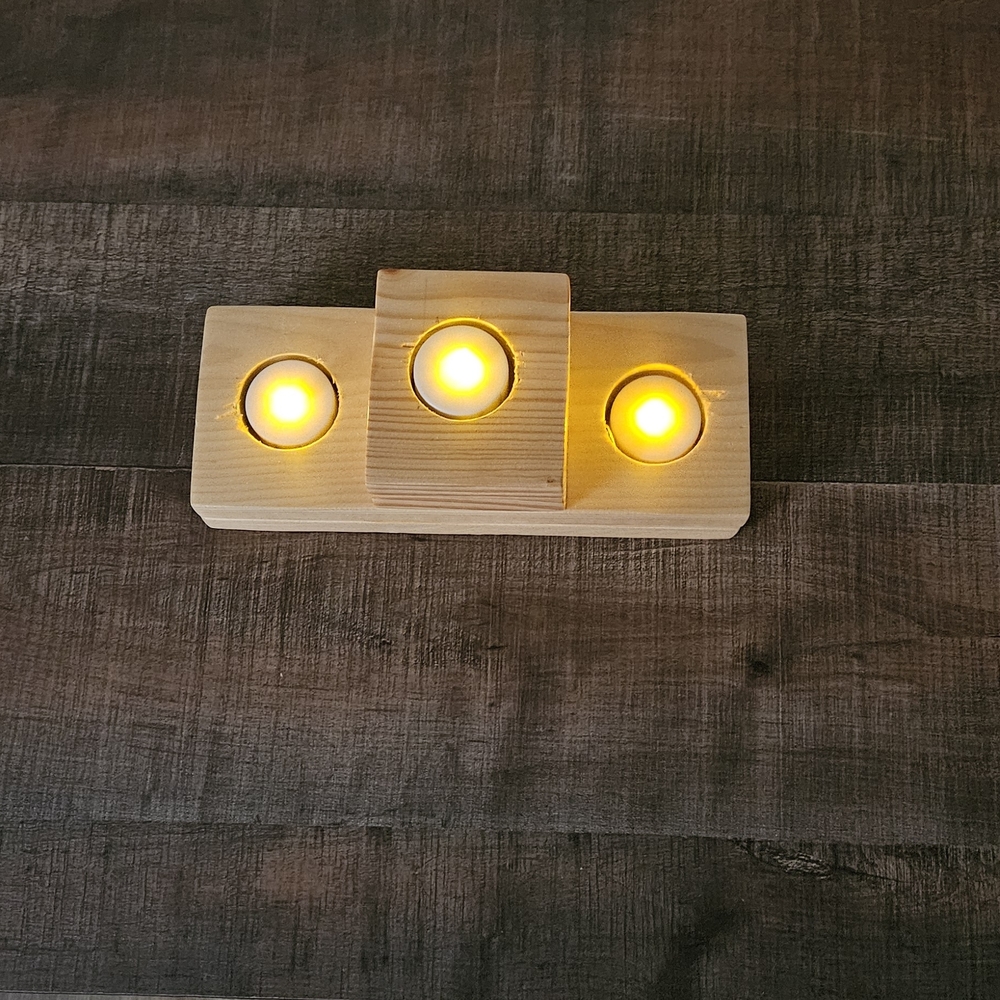 Simple Rustic Wooden Candle Holder - Picture 7 of 8